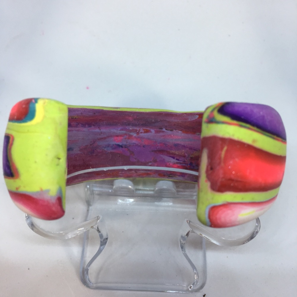 Handmade Polymer Clay Bracelet and Polymer Clay Earring set, Jewelry Set - Picture 5 of 8